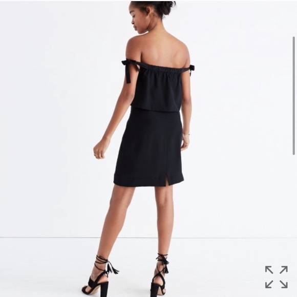 Madewell Off The Shoulder Silk Tie Dress - Picture 3 of 8